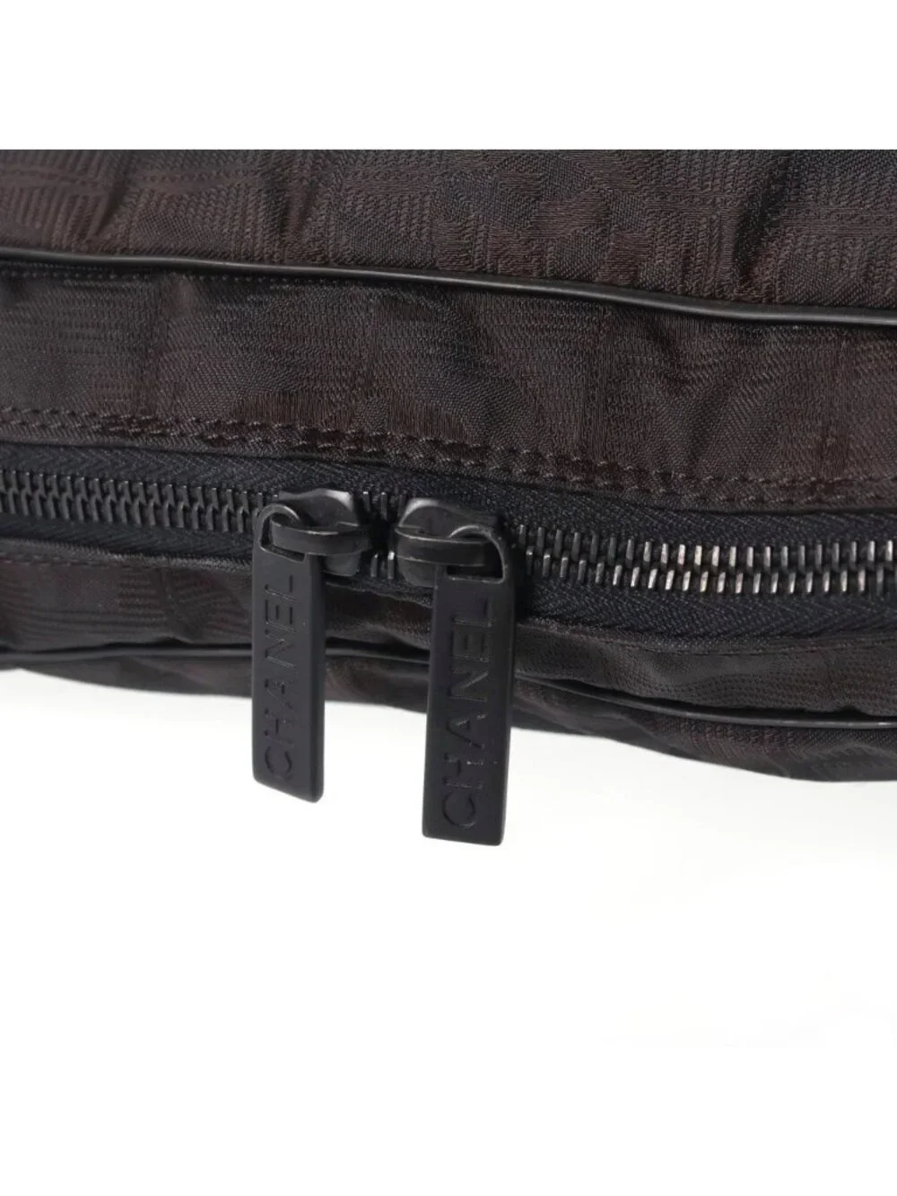 Chanel New Travel Line Tote Bag Black Nylon Leather